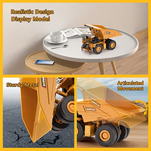1/40 Scale Diecast Heavy Metal Dump Truck, Metal Construction Vehicles Trucks Toys for Boys Kids - style: Dump Truck