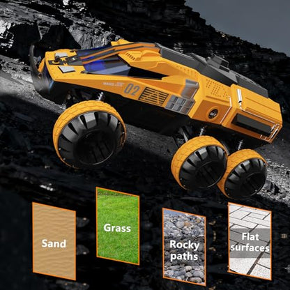 Remote Control Car, 6-Wheel Drive 2.4GHz 1:12 RC Truck Toy Off Road with Headlights, Turn Signal Lights and 2 Rechargeable Batteries Gifts for Kids Adults Age 8+ (Yellow) - color: Yellow