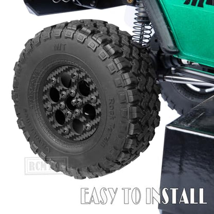 RC 1.9In Beadlock Wheels Ultra Lightweight Performance Carbon Fiber faceplate for 1/10 TRX4 TRX6 SCX10 I II III 90046 AXI03007 MST CFX D90 VS4-10 Gen8 RC Crawler Car(Black-B) - style: Black - (B)