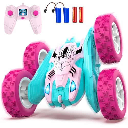 Pink Spider Remote Control Car for Girls, Kids Race RC Cars for Girl, Princess Toys for Age 6 7 8 9 10 Christmas Birthday Gifts - color: Pink