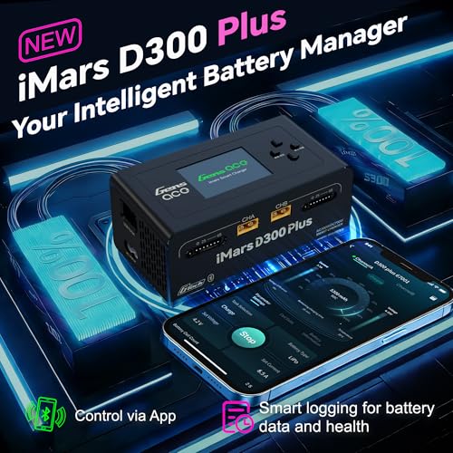 IMARS D300 Plus Gens Ace Lipo Battery Charger G-Tech Series Dual Lipo Balance Charger AC 300W DC 700W 16A Smart Charger for 1s~6s Lipo Batteries, Life/NiCd/MH/LiHV, Plug&Play (Black)
