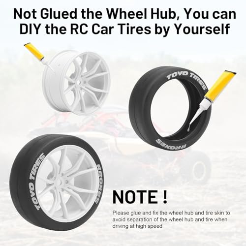 1/10 RC Drift Tires and Wheels, daitoku 12mm Hex Racing Truck Tires and Plastic Wheels Rims for Tamiya Traxxas HPI KYOSHO XV02 XV01 TT01 TT02 PTG2 A959 - Style A (White) - color: White