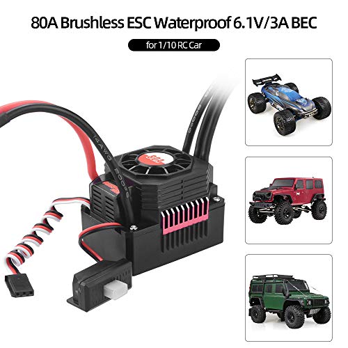 GoolRC 80A Brushless ESC Waterproof Electric Speed Controller for 1/10 RC Truck Off-Road Car