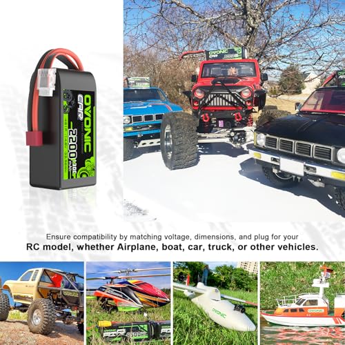 OVONIC 4S LiPo Battery 2200mAh 14.8V 130C Short RC Battery with Dean-Style T Connector