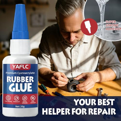Rubbe Glue, Super Glue for Rubber 40g | Waterproof Adhesive for RC Tires Repair, Edge, Seals, Gaskets, Shoe Soles, Hose, Motorcycle Handlebar Grip, Mat & Neoprene - style: Rubber Glue