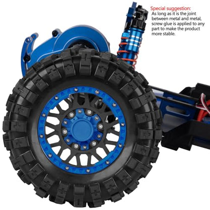 12mm/14mm/17mm RC Truck Wheel Tires for 1/10 Rustler Stampede Hoss,Granite Vorteks Big Rock,Axia 1 L0si Red cat Rc 4wd,Hard Plastic RC Truck Tires,RC Monster Truck Car Wheels,4PCS Navy Blue - color: Navy Blue&black