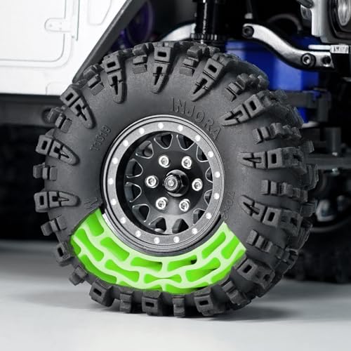 INJORA 1.3 Swamp Claw Tires and Inserts for 1/18 1/24 RC Crawler (Green) - color: Green