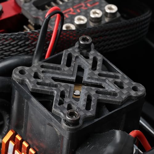 35mm×35mm Carbon Fiber RC Cooling Fan Cover - Universal Brushless Motor Heatsink/ESC Fan Guard Shield Shroud - for RC Cars, Trucks, Boats, Drones (X Style) - style: 35mm / X Style