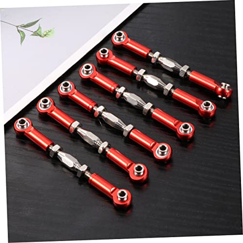 Hemoton 18pcs Rc Car Rods Turnbuckle Rod Linkage Material CNC Machined Fit for Rc Trucks - color: Redx3pcs, size: 7.1X1X0.8cmx3pcs