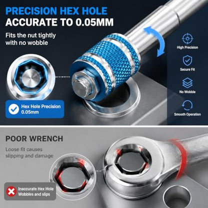 VGEBY 4.0mm 4.5mm Hex Socket Wrench, Aluminum Alloy Spanner Nut Driver Compatible with 284161 1/28 RC Car