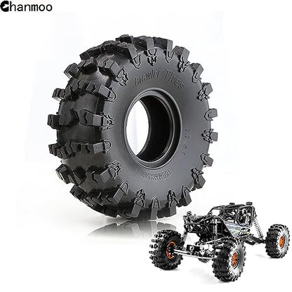 2.2 RC Crawler Tires Soft Rubber Mud Snow Swamper Tyres OD 150mm For 1/10 RC Rock Crawler Car Axial SCX10 90047 D90 TF2 Tamiya CC01 Traxxas TRX4 2.2 inch Beadlock Wheel Rims 4PCS