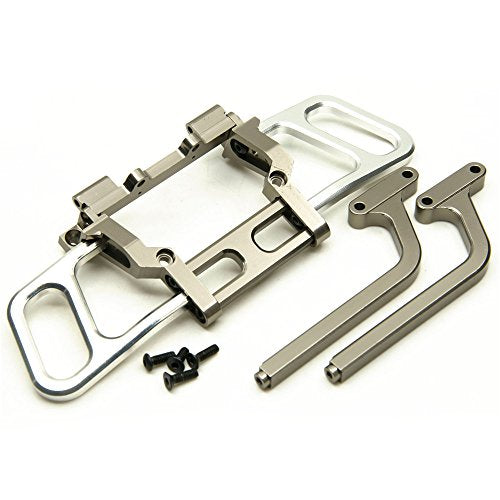 RCLIONS Aluminum Metal Front Bumper Bull Bar for Axial Wraith 1/10 RC Crawler Car Upgrades(Titanium Color)