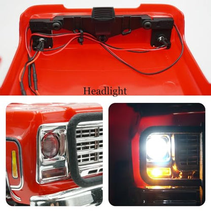 RCLIONS RC Car 6LEDs Headlights Taillight Front Rear Lamp White&Red Light Kit for 1/18 TRX4M K10 Upgrades Parts