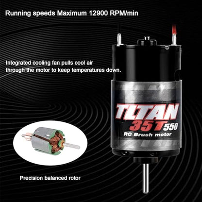 RC Car Motor Waterproof 550 35T Brushed Motor for 1:10 RC Crawler Axial SCX10 AXI03007 JL 90046 TRX4 TRX6 RC Car Truck Boat - size: 35T