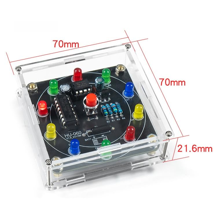 DIY Lucky Wheel Soldering Practice kit, Complete Soldering Project kit with Components, PCB & Enclosure, Perfect for Electronics Enthusiasts & Beginners,Advanced Version