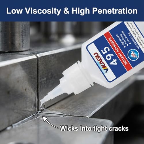495 Instant Adhesive Super Glue Industrial Grade Clear 20g Suitable for Metal Rubber and Plastic 4 Pack - size: 495, style: 4 Pack
