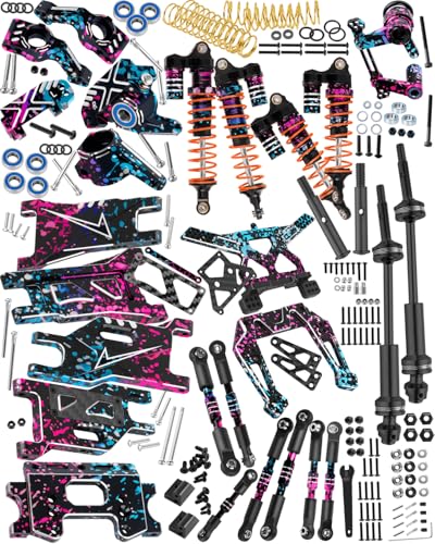 RC Upgrades Part for 1/10 Slash 2WD,Driveshafts,Shock Absorbers &Suspension Arms &Turnbuckles Links&Caster Blocks &Steering Block &Stub Axle Carriers &Shock Towers &Bulkhead,Polychrome - color: Polychrome(2wd)