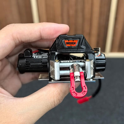 1 Set Full Metal RC Winch Compatible with 1/10 TRX4 SCX10 D90 90046, Black | Remote recovery and towing for trail driving, rock crawling and scale off-road truck builds - color: Black