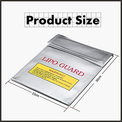 Lipo Safe Bag Fireproof Lipo Guard Sleeve Sack Large Size Explosion-Proof Safety Pouch for Charge and Storage - 11.5in x 9in
