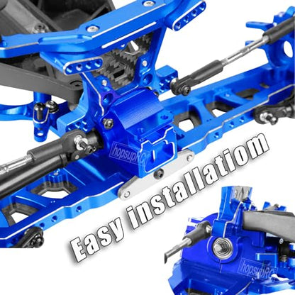 Gearbox Transmission Case Upgrades Parts Aluminum Front Rear Wave Box Gearbox for 1/10 Slash/Rustler/Stampede/Hoss VXL 4X4 4WD,Replace #6880#6881,Navy Blue - color: Navy Blue(upgrades Parts)