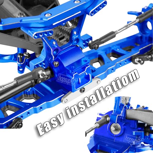 Gearbox Transmission Case Upgrades Parts Aluminum Front Rear Wave Box Gearbox for 1/10 Slash/Rustler/Stampede/Hoss VXL 4X4 4WD,Replace #6880#6881,Navy Blue - color: Navy Blue(upgrades Parts)