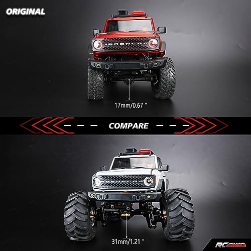 RCAWD Fourth Version Brass SCX24 Front Portal Axles, Wide Axle, Highly Rigid Driveshaft, Thickened Screws for Axial 1/24 SCX24 & AX24 Series Upgrades Parts Black - color: Front Black