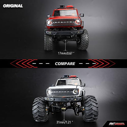RCAWD Fourth Version Brass SCX24 Front Portal Axles, Wide Axle, Highly Rigid Driveshaft, Thickened Screws for Axial 1/24 SCX24 & AX24 Series Upgrades Parts Black - color: Front Black