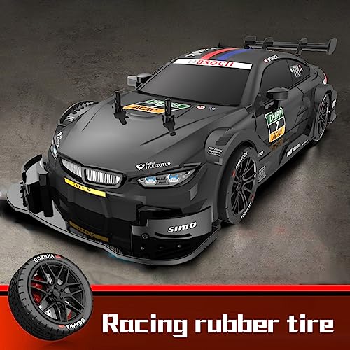 GoolRC RC Drift Car, 1:16 Scale 4WD 40KM/H High Speed RC Racing Car, 2.4GHz Electric Sport Drifting with Headlight, Drifting & Racing Tires for Adults (Black) - color: Black
