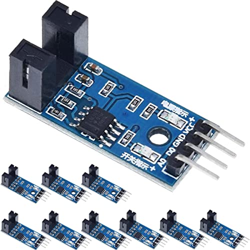 10PCS Comparator Speed Sensor Module LM393 Chip Motor Measuring Slot Type IR Optocoupler for Motor Speed Detection Also for MCU Arduino