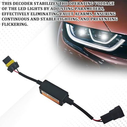 Car LED CAN Bus Decoder, 9005 Load Resistor Turn Signal Harness Adapter, Anti-Flicker Error Decoder Resistor Universal for LED Headlight Tail Light Conversion Kit (9005/9006, 2PCS) - size: 9005