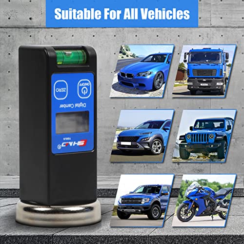 Digital Magnetic Camber Gauge Wheel Alignment Tool | -90°~+90° Precise Read, Digital Display, Bubble Level & Reset Key, Universal for Car SUV RV Truck Auto Maintenance