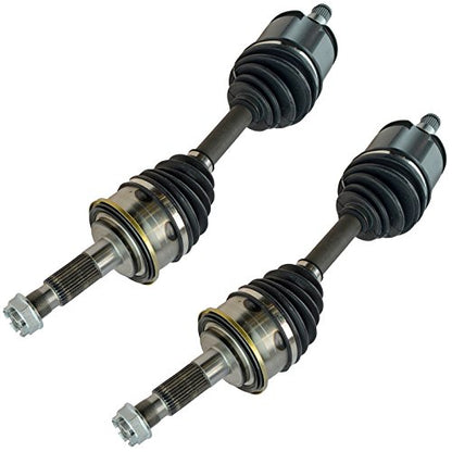 TRQ Front 2 Piece CV Axle Shaft Assembly Set | For 95-00 Toyota Tacoma with Automatic Disconnecting Differential, 01-04 Tacoma 96-02 4Runner 4WD Driver & Passenger Side - style: CSA82466