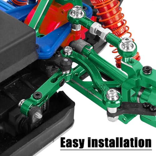 RC Aluminum Metal Turnbuckle Camber Links Toe Links with Rod Ends Steering Linkage Set Upgrade Parts for 1/18 LaTrax Teton,Desert Prerunner.Green(Replace 7636) - color: Green(7pcs)