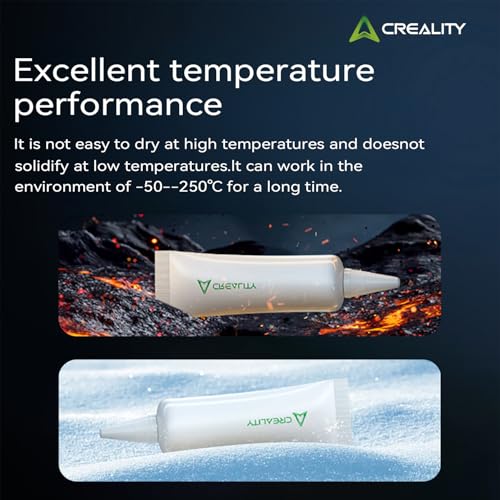 Creality Thermal Paste for 3D Printer Hotend & Nozzle Kit High Thermal Conductivity 250℃ Resistant Thermal Grease for K1/K1C/K1 Max/Ender 3/Ender 3 V3/V3 SE/V3 KE/Ender 5 Heatsink (Pack of 2) - style: Thermal Paste