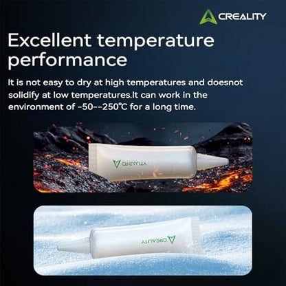 Creality Thermal Paste for 3D Printer Hotend & Nozzle Kit High Thermal Conductivity 250℃ Resistant Thermal Grease for K1/K1C/K1 Max/Ender 3/Ender 3 V3/V3 SE/V3 KE/Ender 5 Heatsink (Pack of 2) - style: Thermal Paste