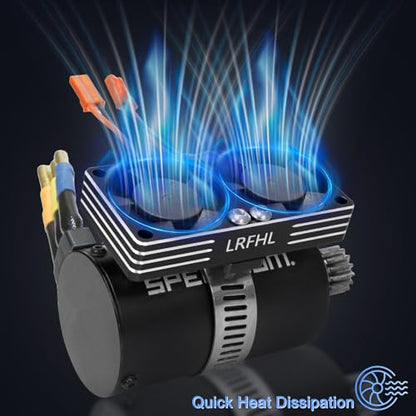 1/7 1/8 1/10 RC Cooling Fan Heat Sink with Adjustable Mount 35-43mm | for 1/7 1/8 1/10 RC Crawler Car 3660 3670 4074 4068 4274, 22000 RPM - style: Black A 30*30mm