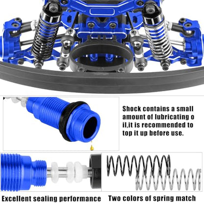 Upgrade Parts for 1/16 Mojave GROM 223S DSC 4X4 RTR,RC Shock& Arms&Drive Shaft CVD&Steering Knuckle Kit&Shock Tower&Adjustable Links&Steering Block&RC Gearbox&Sway Bar Kit,Navy Blue - color: Navy Blue(for 1/16)
