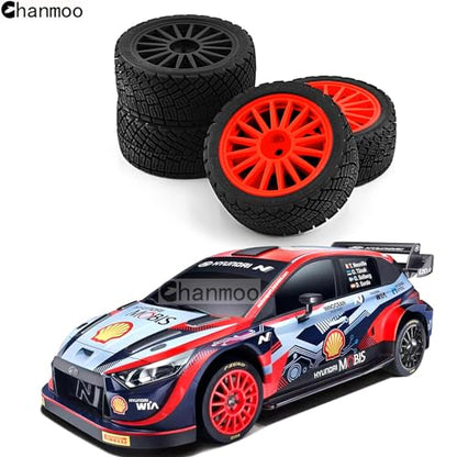 1/10 RC Drift Tires and Hard Plastic Wheels Rim 12mm Hex OD 67mm On Road Tyres for 1:10 Scale Rally Racing Car Tamiya TT01 TT02 XV01 TA06 A959 PTG2 144001 HPI KYOSHO HSP PTG2 Traxxas 4PCS