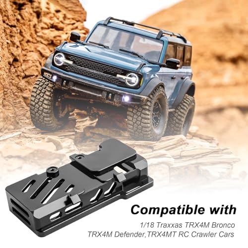 HobbyPark Aluminum Extended Battery Tray Mount Battery Expansion Kit Hold for 1/18 Traxxas TRX4M Crawler