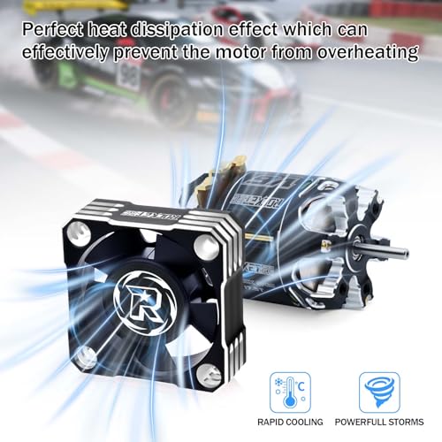 2Packs Motor Cooling Fan,30mm ESC Cooling Fan 28000RPM RC Model HeatSink Fan for 1/8 1/10 1/12 Scale RC Car Truck 540 550 Motor (Silver) - color: Black Silver-2Pack