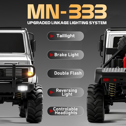 MN-333 1/18 Semi-Truck RC Crawler, Unimog U4000 4WD Full Scale Off Road RC Rock Crawler, 4x4 RC Car RTF Alloy Climing Vehicle for Hobby Gifts - color: Green