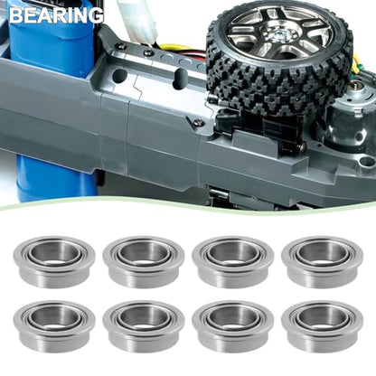 24Pcs RC Car Ball Race Bearing Upgrade Bearing Set Replacement Part 5x11x4mm 2RS 5x8x2.5mm ZZ 5x8x2.5mm Flanged Compatible with T-Amiya MF-01X