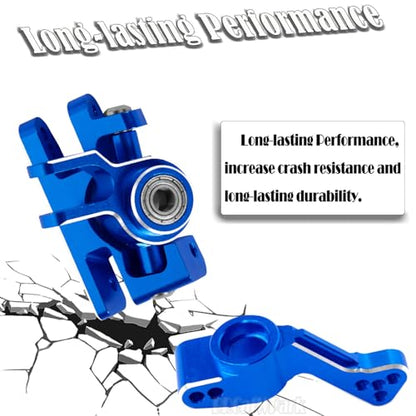 RC Aluminum Caster Block,Steering Blocks,C-Hubs Stub Axle Carriers w/Wheel Hex & Bearings Upgrades Part for 1/10 Slash 4X4 VXL/Rustler 4X4 VXL/Stampede 4WD VXL,Navy Blue