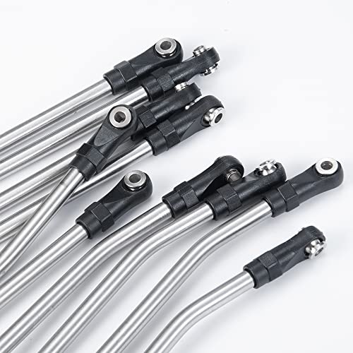 1set/10pcs Stainless Steel Link Rod Ends Linkage for Axial Wraith 90018 1/10 Crawler Car Upgrade Parts