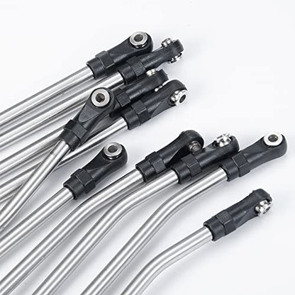 1set/10pcs Stainless Steel Link Rod Ends Linkage for Axial Wraith 90018 1/10 Crawler Car Upgrade Parts