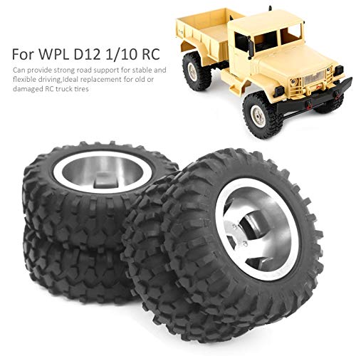 VGEBY RC Tires, High-Durability Rear Twin 1/10 Scale Off-Road Tires 55mm Diameter for RC Enthusiasts, Off-Road Racers, Competitive Events, Model Car Hobbyists