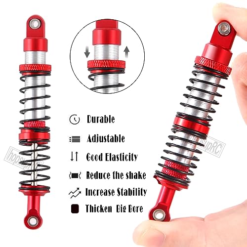 130mm RC Shocks Absorber Upgrades for 1/10 RC Hobby Cars,7075 Aluminum Full Metal Front Rear Shocks Absorber Damper,4PCS Red - size: 130 MM (5.12 in)
