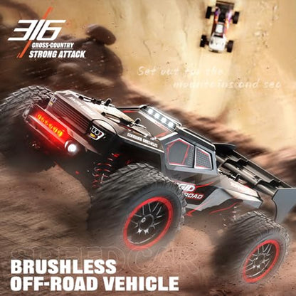 MAX 50mph Fast RC Cars for Adults with Carrying Bag, 1/16 Brushless Motor High Speed Remote Control Car, 4WD Drift Off Road RC Truck with 3 Lipo Batteries - color: 50mph, 1/16, Sg316max