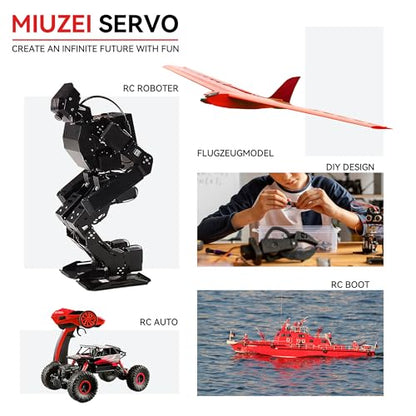 20KG Servo Motor High Torque Metal Gear Digital for 1/10 RC Car 2Pcs | 22.8kg·cm Torque @6.8V, DS3218, 180 Degree Waterproof Standard Steering with 25T Horn for RC Crawler Robot Truck Boat.