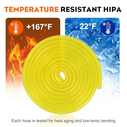 Hipa Gas Fuel Line Hose Tubing for Small Engine Weedeater 4 Size 4 ft. Each | I.D x O.D 1/8" x 1/4" 1/8" x 3/16" 3/32" x 3/16" .08" x .14" Fuel Line for Chainsaw Lawn Mower Trimmer Blower Model Parts